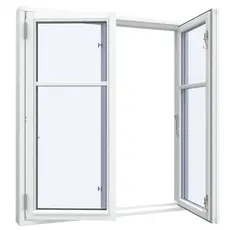 Bondehusvindue 2 fag 4 ruder med haevet sprosse