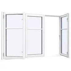 Bondehusvindue 3 fag 6 ruder med hævet sprosse