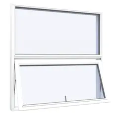 Fastkarm topstyret vindue 2 ruder opluk nederst