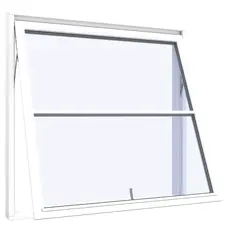 Topstyret vindue 1 fag 2 ruder vandret sprosse