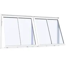 Topstyret vindue 2 fag 4 ruder - lodrette sprosser