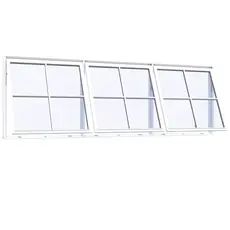 Topstyret vindue 3 fag 12 ruder