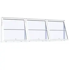 Topstyret vindue 3 fag 6 ruder 1x2 1