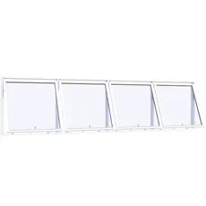 Topstyret vindue 4 fag 4 ruder