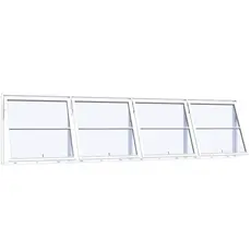 Topstyret vindue 4 fag 8 ruder 1x2 1