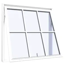 Topstyret vindue 6 ruder 3x2 1