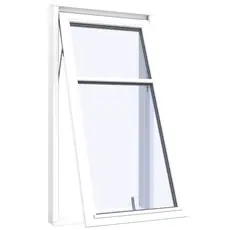 Topstyret vindue1 fag 2 ruder med hoej vandret sprosse