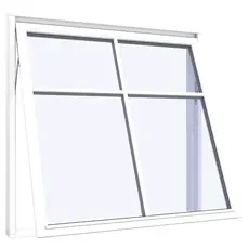 Topstyret vindue1 fag 4 ruder – hoej vandret sprosse 1