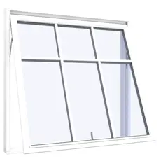 Topstyret vindue1 fag 6 ruder – hoej vandret sprosse 1