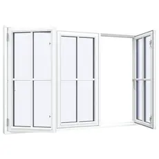 Bondehusvindue 3 fag 12 ruder krydssprosser