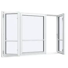 Bondehusvindue 3 fag 6 ruder med lav sprosse