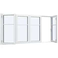 Bondehusvindue 4 fag 8 ruder med haevet sprosse