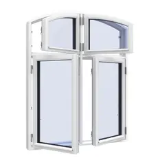 Dannebrogsvindue med justerbar bue2 fag 4 ruder