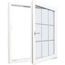 Tilt and turn window 1 bay 9 panes