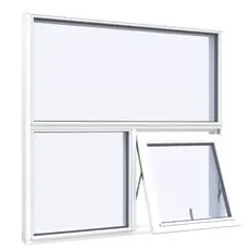 Fastkarm topstyret vindue 3 ruder vandret opluk nederst hoejre