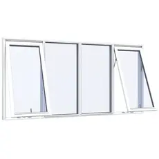 Fastkarm topstyret vindue 4 fag 4 ruder opluk I siderne