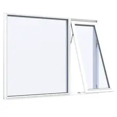 Fastkarm topstyret vindue2 ruder opluk hoejre delt