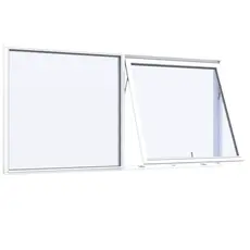 Fastkarm topstyret vindue2 ruder opluk hoejre