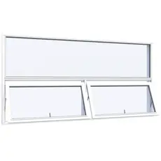 Fastkarm topstyret vindue3 ruder opluk nederst