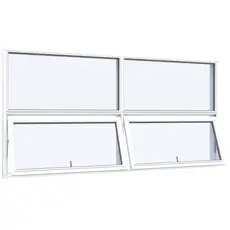 Fastkarm topstyret vindue4 ruder opluk nederst