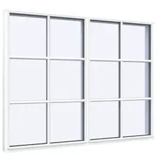 Fastkarm vindue 2 fag 12 ruder 2x3 1