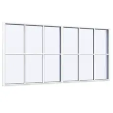 Fastkarm vindue 2 fag 12 ruder 3x2 1