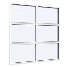 Fastkarm vindue 6 ruder med poste 2x3 1