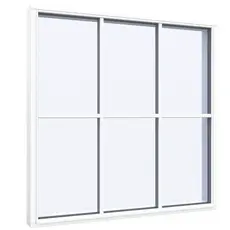 Fastkarm vindue 6 ruder vandret 3x2 1