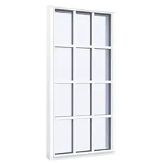 Fastkarmsvindue 12 ruder 2 lodrette sprosser 3x4 1