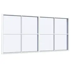 Fastkarmsvindue 2 fag 8 ruder