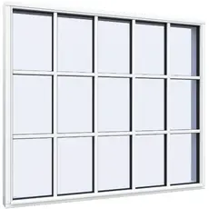 Fastkarmsvindue15 ruder 5x3 1