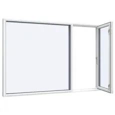 Sidehaengt fastkarm vindue 2 ruder Opluk hoejre