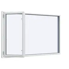 Side-hung fixed frame window 2 panes Open left