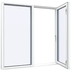 Side-hung window 2 compartments 2 panes Open right