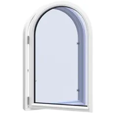 Sidehaengt vindue med halvcirkel1 fag 1 rude