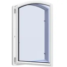 Sidehaengt vindue med justerbar bue1 fag 1 rude
