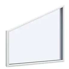 Skraa fastkarm vindue Trapez set udefra