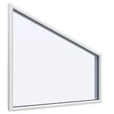 Sloping fixed frame window oblong Trapezoid seen from outside