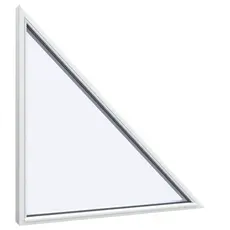 Skraa fastkarm vindue model 3Retvinklet trekant set udefra