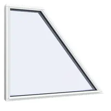 Skraa fastkarm vindue model 7Trapez set udefra