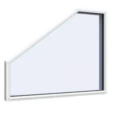 Skraa fastkarm vindue model 8Femkant set udefra