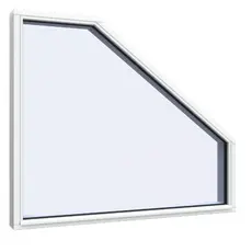 Skraa fastkarm vindue model 9Femkant set udefra