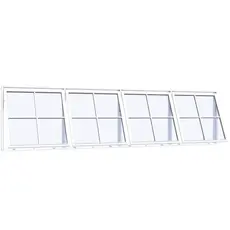 Topstyret vindue 4 fag 16 ruder